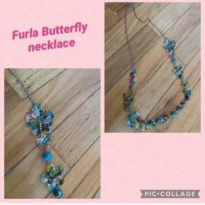 Furla Italy Statement butterfly & Flower Necklace